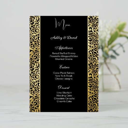 Folie Wedding Menu Kaart (Staand Voorkant)