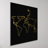 Folie wereldkaart line art wandreisavontuur afdrukken (Laagn)