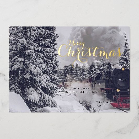 Folie Winter Christmas Wishing Post Kaart (Voorkant)