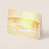 Folie Winter Scene Treins in de sneeuwkerst Folie Kaarten (Voorkant)