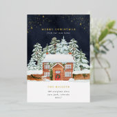 Folie Winternacht Holiday Moving Aankondiging (Staand Voorkant)