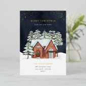 Folie Winternacht Holiday Moving Aankondiging (Staand Voorkant)