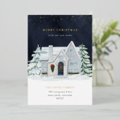 Folie Winternacht Holiday Moving Aankondiging (Staand Voorkant)