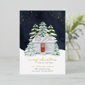 Folie Winternacht Holiday Moving Aankondiging (Staand Voorkant)