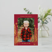 Folie winterscène Briefkaart kerstfeestdag (Staand Voorkant)