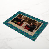 Folie Winterspeldenkerstfeest 2-fotokaart - groen Uitnodiging (Gedraaid)