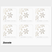 Folie wintervakantie met sneeuwvlokken vierkante sticker (Vel)