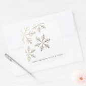 Folie wintervakantie met sneeuwvlokken vierkante sticker (Envelop)