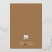 FOLIE Wit Rustiek Boho Pumpkin Baby shower Folie Uitnodiging (Achterkant)