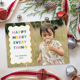 Folie Witte Gelukkig Gezellige Golvende Kerst Foto Uitnodiging