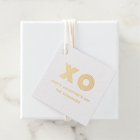 Folie XO Valentijnsdag Foto Gift Label (Met doos)