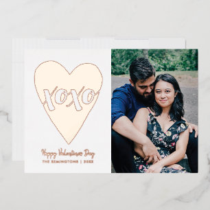 Folie XOXO Hart Valentijnsdag Kaart - Wit
