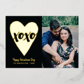 Folie XOXO Heart Valentijnsdag Kaart - zwart (Voorkant)