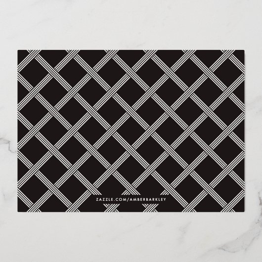 Folie XOXO Valentijnsdag Fotokaart - zwart Folie Uitnodiging (Achterkant)