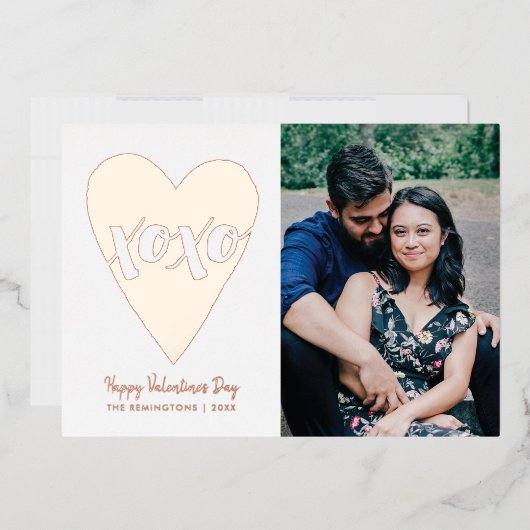 Folie XOXO Valentijnsdag Kaart - Wit (Envelop)