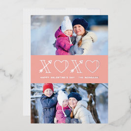 Folie Xs & Os Valentijnsdag 2-foto kaart - Perzik