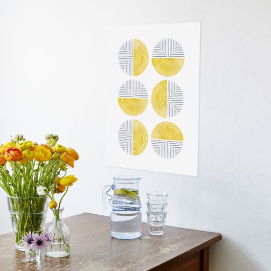 Folie Yellow Circle geometrische kunst print Poste (Laag (Keuken))