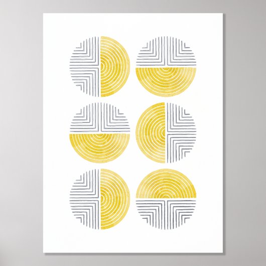 Folie Yellow Circle geometrische kunst print Poste (Voorkant)