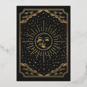 Folie Zon & Maan Tarot Kaart Wedding Save the Date (Achterkant)