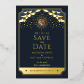 Folie Zon & Maan Tarot Kaart Wedding Save the Date (Voorkant)