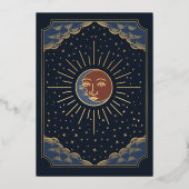 Folie Zon & Maan Tarot Kaart Wedding Save the Date (Achterkant)