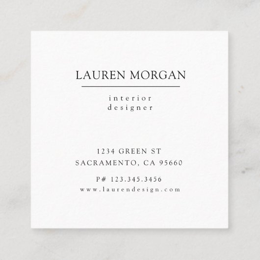 Folie zwarte zilverkleurige zijderupsen bloeit mon vierkante visitekaartje (Achterkant)