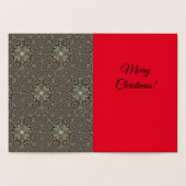 Foliekaart Kerst Groen Rood Zwart Kaarten (Binnen)