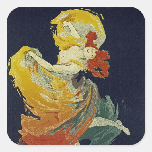 Folies Berger ~ La Loie Fuller Vierkante Sticker (Voorkant)