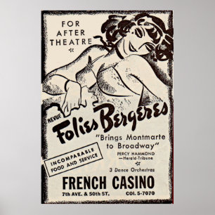 Folies Bergere ad 1930 Poster