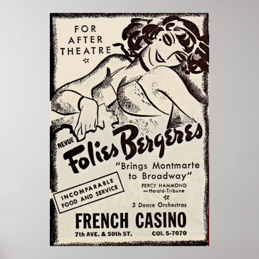 Folies Bergere ad 1930 Poster (Voorkant)