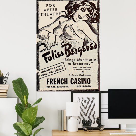 Folies Bergere ad 1930 Poster (Thuiskantoor)