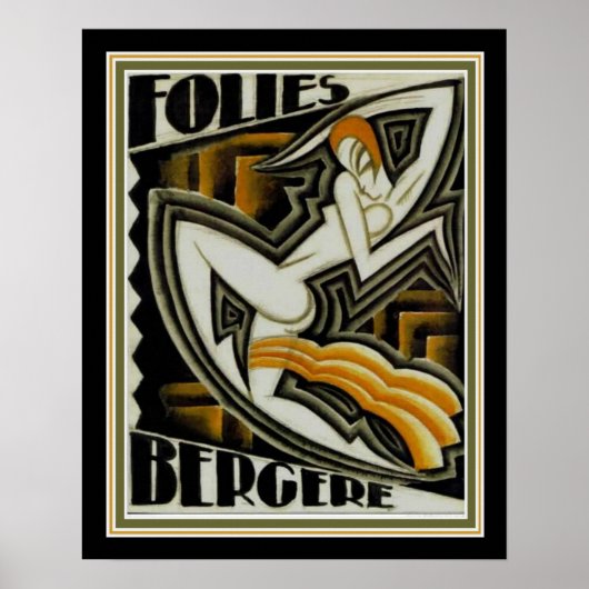 ," Folies Bergere" Art Deco Print (1926) 16x20 (Voorkant)