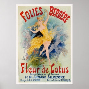 Folies Bergère "Fleur de Lotus" Reclame 1893 Poster