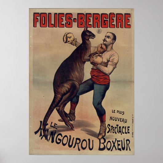 Folies-Bergère het Poster van Kangaroo Boxer (Voorkant)