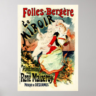 FOLIES BERGERE LE MIROIR Cheret Frans Poster