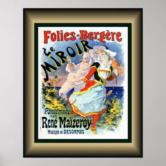 Folies Bergere~Le Miroir~Pantomime Rene Maizeroy~ Poster (Voorkant)