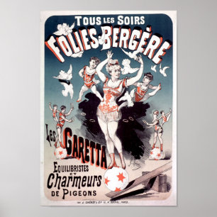 Folies Bergere, Les Garetta  Franse Adv Poster