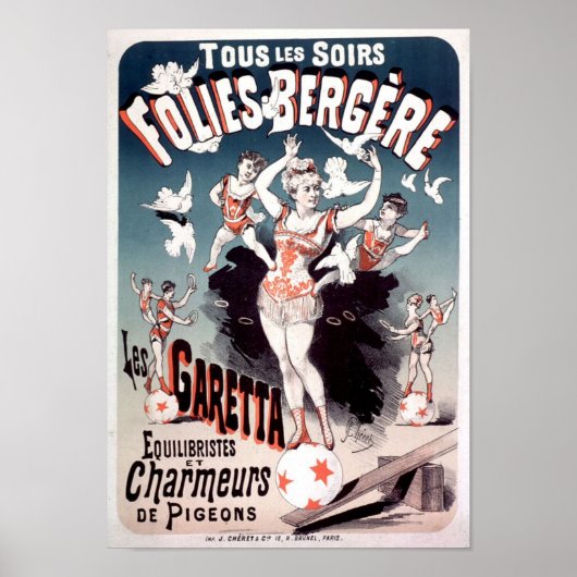 Folies Bergere, Les Garetta  Franse Adv Poster (Voorkant)