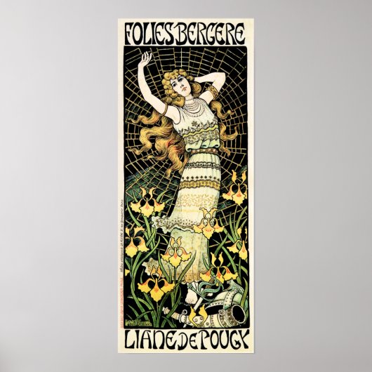 FOLIES BERGERE Liane De Pougy France Cabaret Dance Poster (Voorkant)