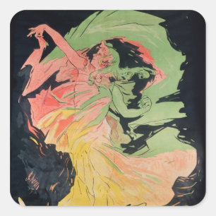 Folies Bergeres: Loie Fuller, Frankrijk Vierkante Sticker