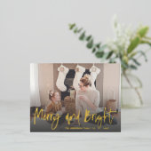 Foliescript met Merry & Bright Gold Foil en met Ke Folie Feestdagen Briefkaart (Staand Voorkant)