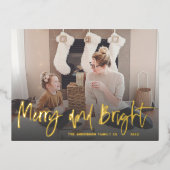Foliescript met Merry & Bright Gold Foil en met Ke Folie Feestdagen Briefkaart (Voorkant)