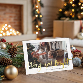 Foliescript met Merry & Bright Gold Foil en met Ke Folie Feestdagen Briefkaart