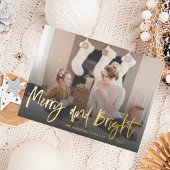 Foliescript met Merry & Bright Gold Foil en met Ke Folie Feestdagen Briefkaart