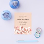 Foliet met roze waterverf. Modern Wedding I Flyer (Enkel)