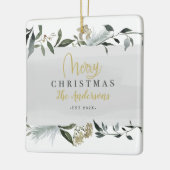 Folietefoto voor prettige kerstwaterverf keramisch ornament (Links)