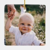 Folietefoto voor prettige kerstwaterverf keramisch ornament (Achterkant)