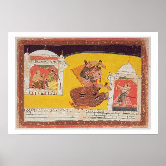 Folio 27 Laksmama snijdt de neus van Surpanakha in Poster (Voorkant)