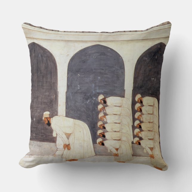 Folio.38a Een Mogul prins in een moskee die Frida  Kussen (Voorkant)