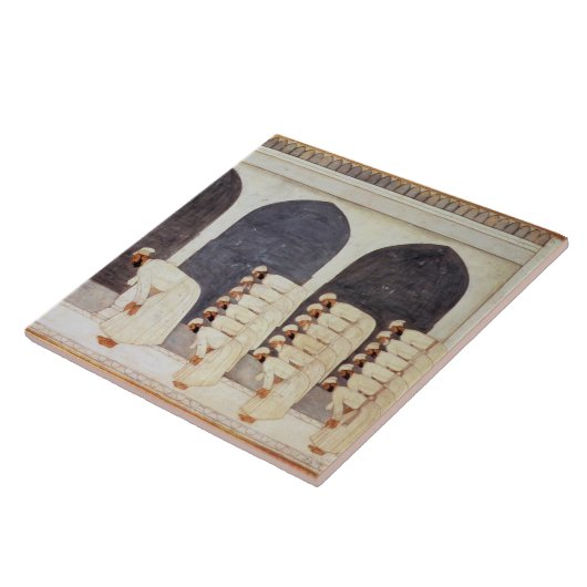 Folio.38a Een Mogul prins in een moskee die Frida  Tegeltje (Zijkant)